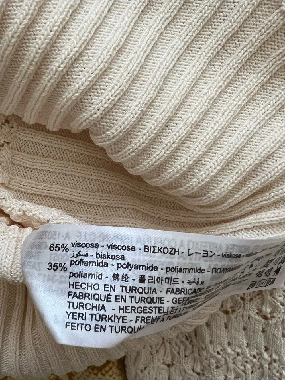 Zara cream pointelle sweater